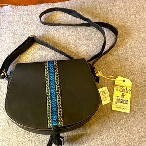 BoHo black Crossbody handbag made by “T-shirt and jeans “brand